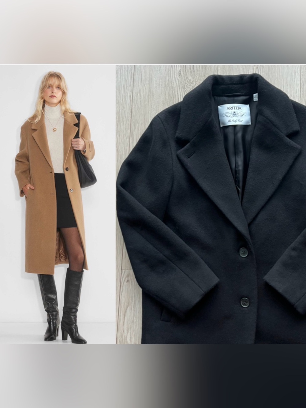 Aritzia The Only Coat - Soft Wool Cashmere Sz XXS
